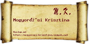 Mogyorósi Krisztina névjegykártya