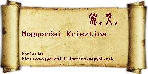 Mogyorósi Krisztina névjegykártya